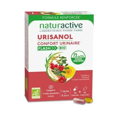 Naturactive Urinasol Confort Urinaire Flash Bio 10 gélules + 10 capsules - Univers Pharmacie