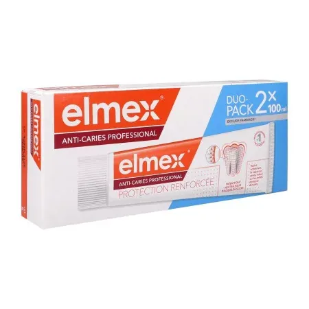 Elmex Dentifrice Anti-caries Professionnel Protection Renforcée 2X100ml - Univers Pharmacie