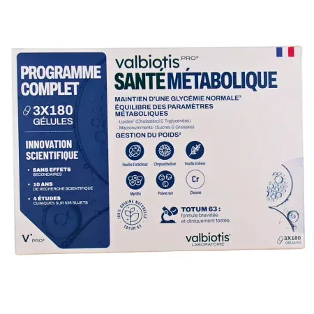 Valbiotis Pro Santé Métabolique 3X180 Gélules - Univers Pharmacie