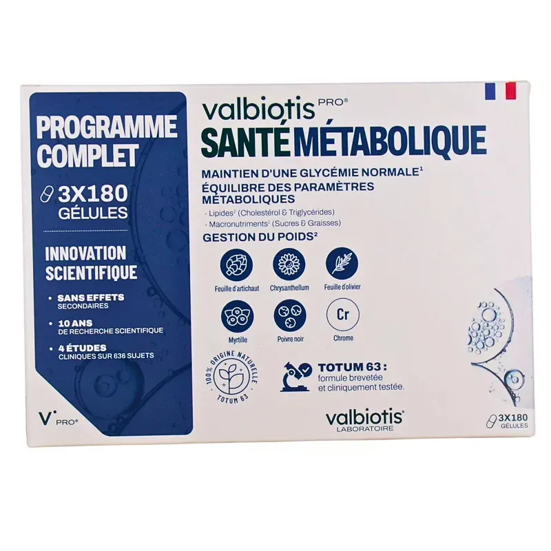 Valbiotis Pro Santé Métabolique 3X180 Gélules - Univers Pharmacie