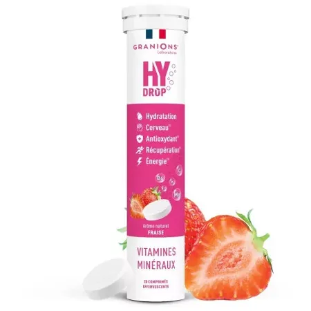 Granions Hydrop Arôme Fraise 20 comprimés effervescents - Univers Pharmacie