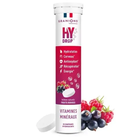 Granions Hydrop Arôme Fruits Rouges 20 comprimés effervescents - Univers Pharmacie