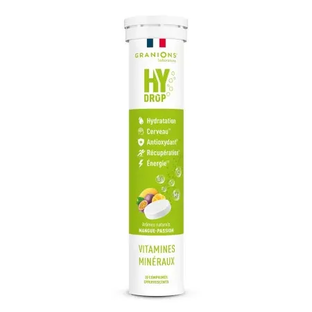 Granions Hydrop Arôme Mangue Passion 20 comprimés effervescents - Univers Pharmacie