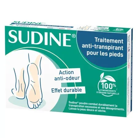 Sudine Traitement Anti-transpirant pour les Pieds 12X2,75g - Univers Pharmacie