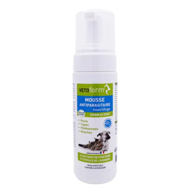 VetoForm Antiparasitaire Mousse Insectifuge 150ml - Univers Pharmacie