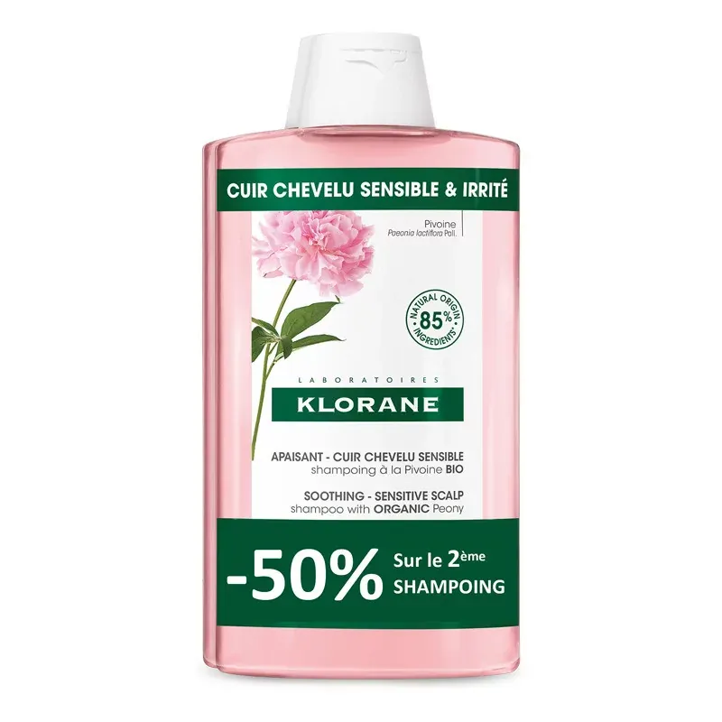 Klorane Shampoing Apaisant Pivoine 2X400ml - Univers Pharmacie