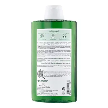 Klorane Shampooing à l'Ortie Bio 400ml - Dos du flacon