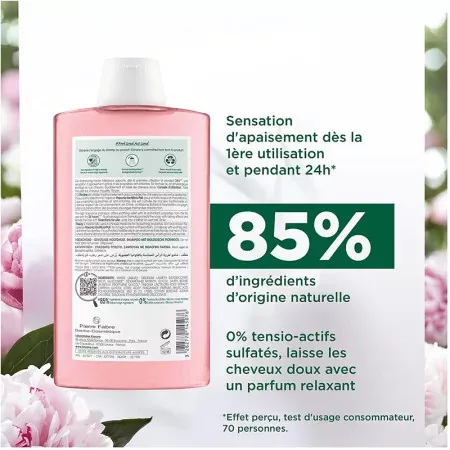 Klorane Shampooing à la Pivoine 400ml - Ingrédients naturels