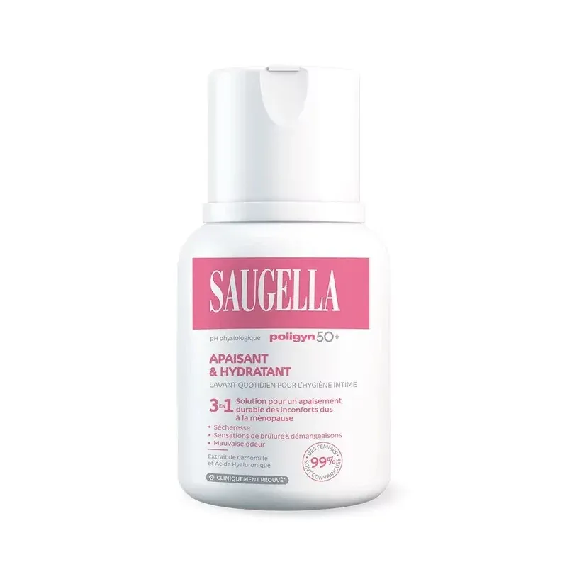Saugella Poligyn 50+ Apaisant & Hydratant Soin Lavant 3en1 100ml - Univers Pharmacie