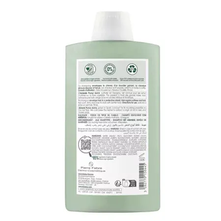 Klorane Shampooing Douceur Amande 400ml - Dos du flacon