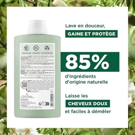 Klorane Shampooing Douceur Amande 400ml - Ingrédients naturels
