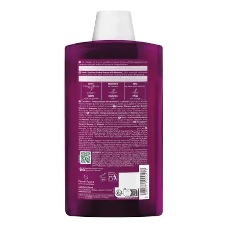 Klorane Croissance Shampoing Accélérateur de Pousse 400ml - Dos du flacon
