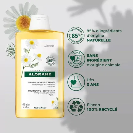 Klorane Shampooing à la Camomille 200ml - Soin écoresponsable