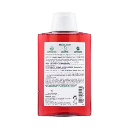 Klorane Shampooing Éclat à la Grenade 200ml - Dos du flacon