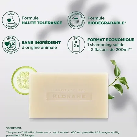 Klorane Shampoing Solide au Cédrat 80g - Produit écoresponsable