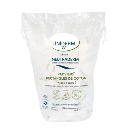 Neutraderm Pads Rectangles de Coton [Visage & Corps] 8X10cm X180 - Univers Pharmacie