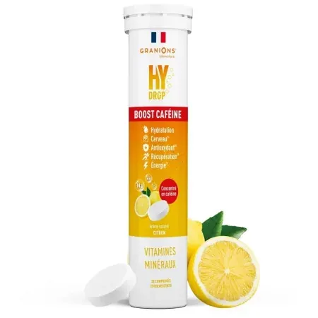 Hydrop Boost Caféine Citron 20 comprimés effervescents - Univers Pharmacie