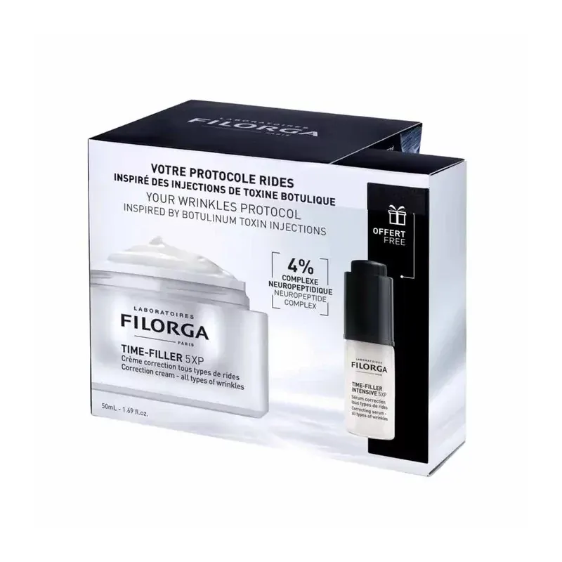 Filorga Coffret Protocole Time-Filler 5XP Crème de Jour 50ml + Sérum Correction 5ml 15ml