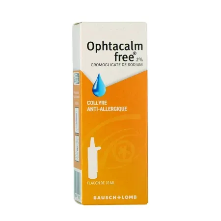 Ophtacalm Free 2% Cromoglicate de Sodium Collyre Anti-Allergique 10ml - Univers Pharmacie