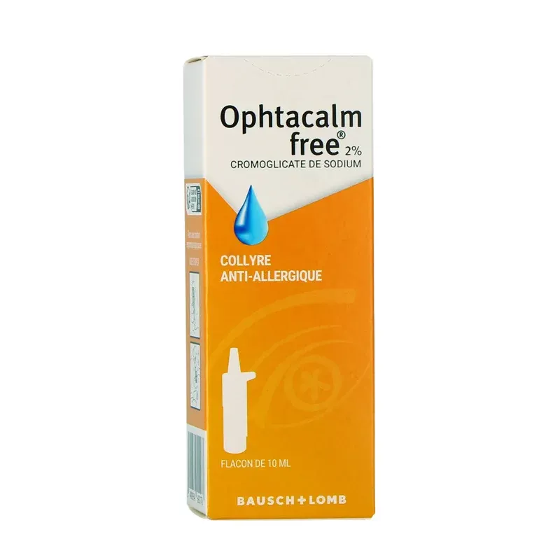 Ophtacalm Free 2% Cromoglicate de Sodium Collyre Anti-Allergique 10ml - Univers Pharmacie