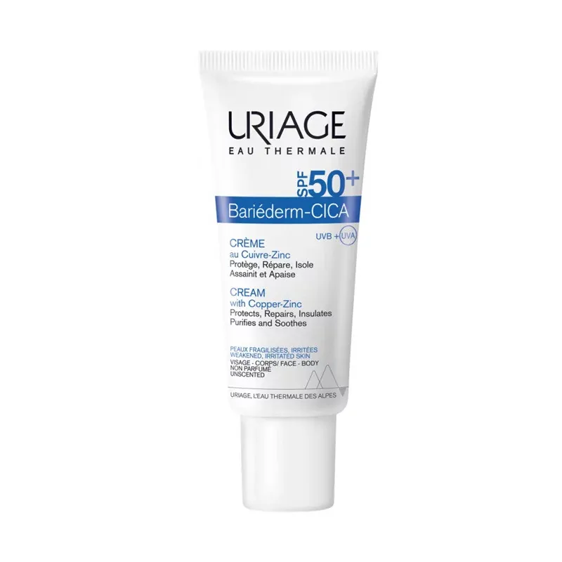 Uriage Bariéderm Cica-Crème Réparatrice au Cuivre et Zinc SPF50+ 40ml - Univers Pharmacie