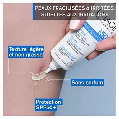 Uriage Bariéderm Cica-Crème Réparatrice au Cuivre et Zinc SPF50+ 40ml - Caractéristiques