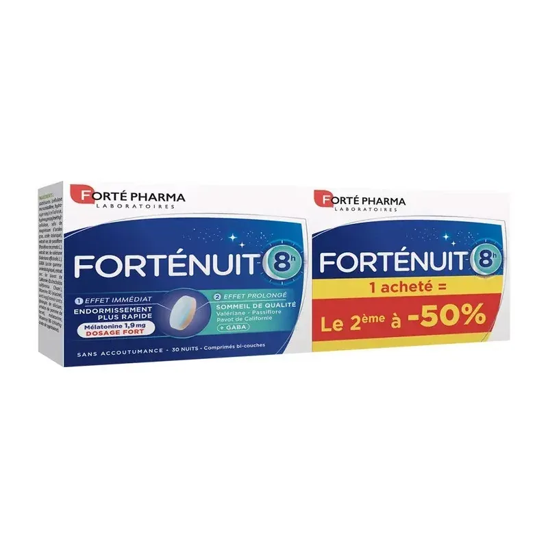 Forté Pharma Forténuit 8H 2X30 comprimés bi-couches - Univers Pharmacie