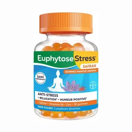 Euphytose Stress Safran Mangue 30 gommes  - Univers Pharmacie