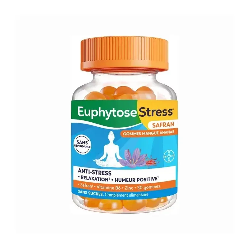 Euphytose Stress Safran Mangue 30 gommes  - Univers Pharmacie