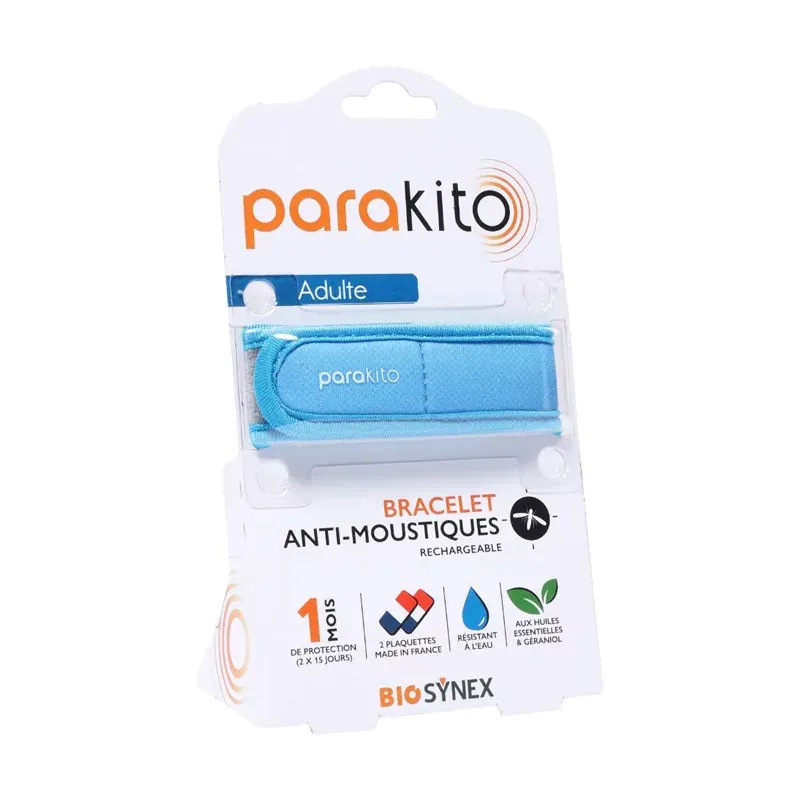 Parakito Bracelet Anti-moustiques Adulte Bleu - Univers Pharmacie