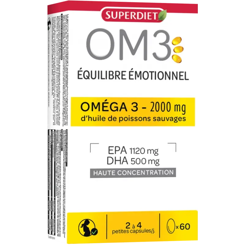 Superdiet OM3 Équilibre Émotionnel 60 capsules - Univers Pharmacie