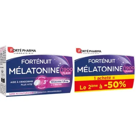 Forté Pharma Forténuit Mélatonine 1900 Flash 2X30 comprimés - Univers Pharmacie