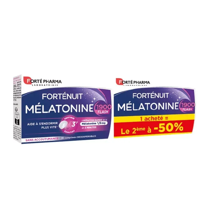 Forté Pharma Forténuit Mélatonine 1900 Flash 2X30 comprimés - Univers Pharmacie