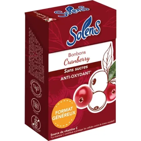 Solens Bonbons Cranberry Sans Sucres 66g - Univers Pharmacie
