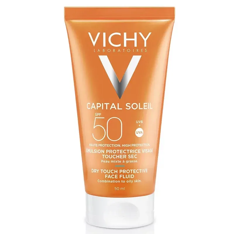 Vichy Capital Soleil Emulsion Protectrice Visage Toucher Sec SPF50 50ml - Univers Pharmacie