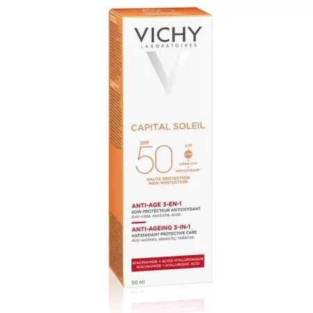 Vichy Capital Soleil Soin Anti-âge 3en1 SPF50+ 50ml - Univers Pharmacie