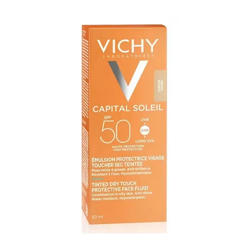 Vichy Capital Soleil Émulsion Protectrice Visage Toucher Sec Teintée Visage SPF50+ 50ml - Univers Pharmacie