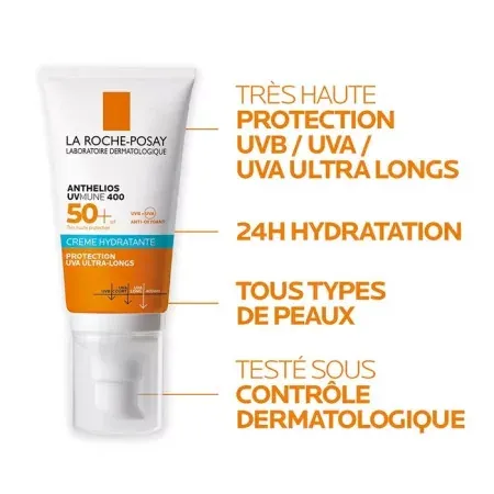 La Roche-Posay Anthelios UVmune 400 Crème Hydratante SPF50+ 50ml - Univers Pharmacie