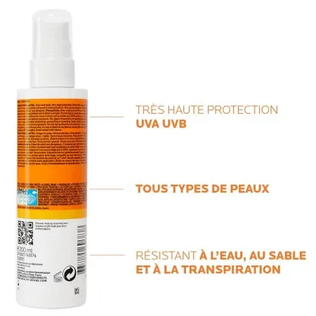 La Roche-Posay Anthelios Spray Invisible SPF50+ 200ml - Caractéristiques