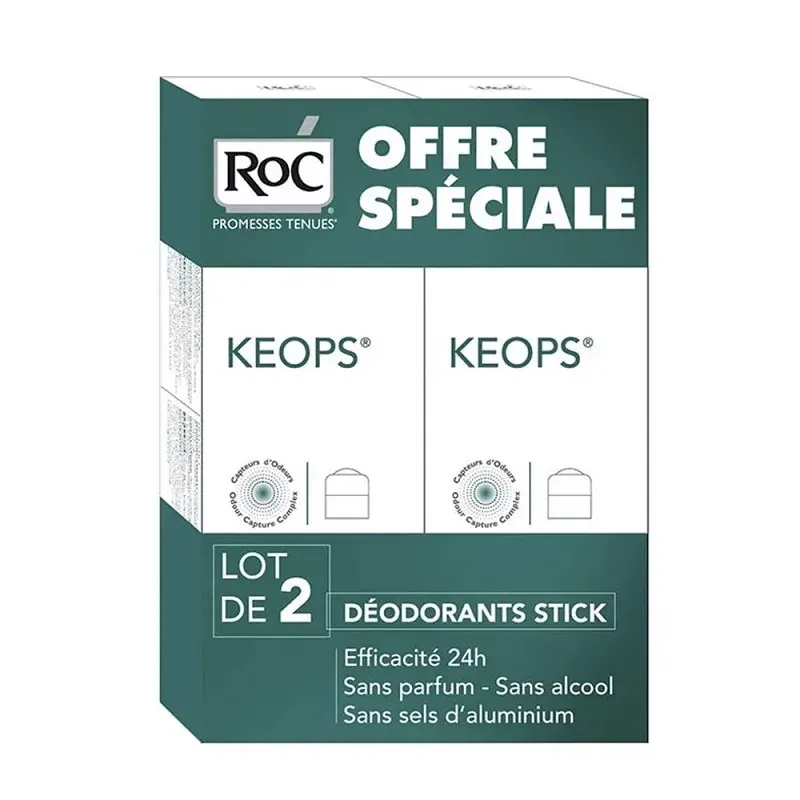 ROC Keops Déodorant Stick 2X40ml - Univers Pharmacie