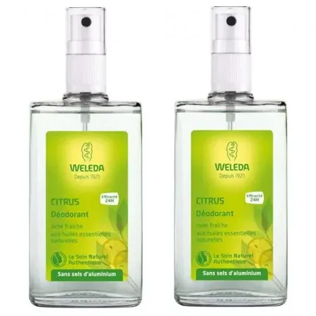 Weleda Déodorant Spray Citrus Bio 2X100ml - Univers Pharmacie