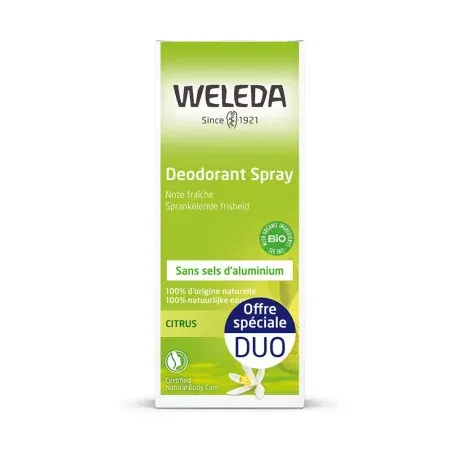 Weleda Déodorant Spray Citrus Bio 2X100ml - Univers Pharmacie