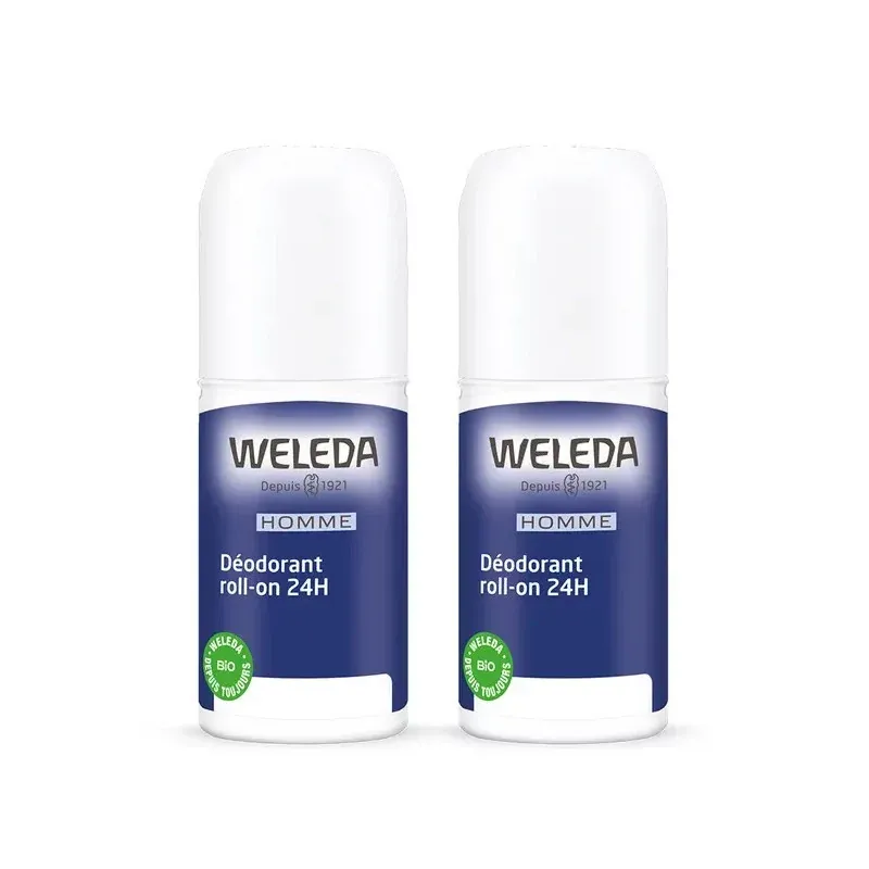 Weleda Déodorant Roll-on Homme 24H 50mlX2 - Univers Pharmacie