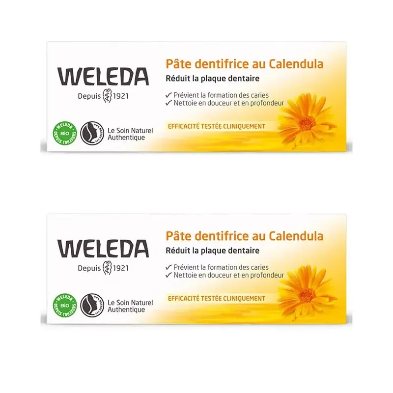 Weleda Pâte Dentifrice au Calendula 2X75ml - Univers Pharmacie