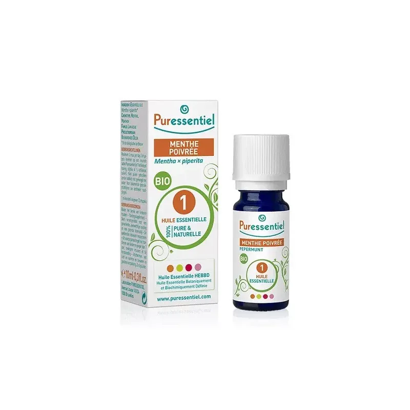 Puressentiel Huile Essentielle Menthe Poivrée Bio 10ml - Univers Pharmacie