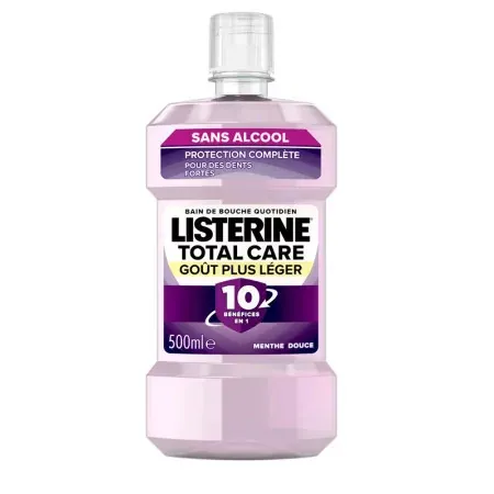 Listerine Total Care Goût Plus Léger Bain de Bouche Menthe Douce 500ml - Univers Pharmacie