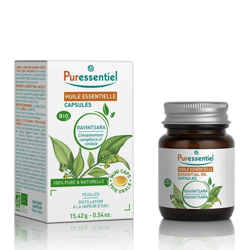 Puressentiel Huile Essentielle Capsules Bio Ravintsara X60 - Univers Pharmacie