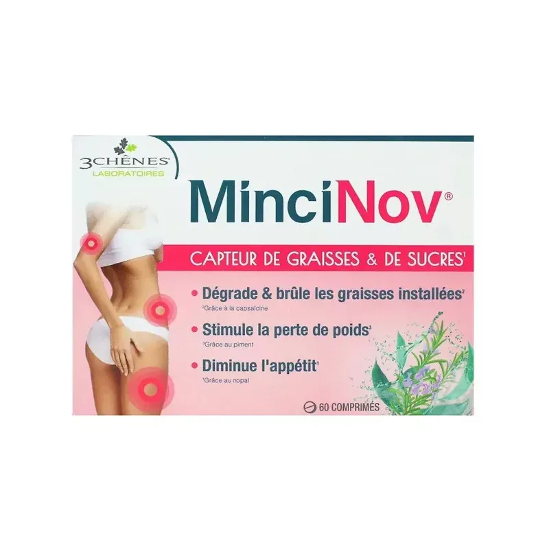 3Chênes MinciNov Capteur de Graisses & de Sucres 60 comprimés - Univers Pharmacie