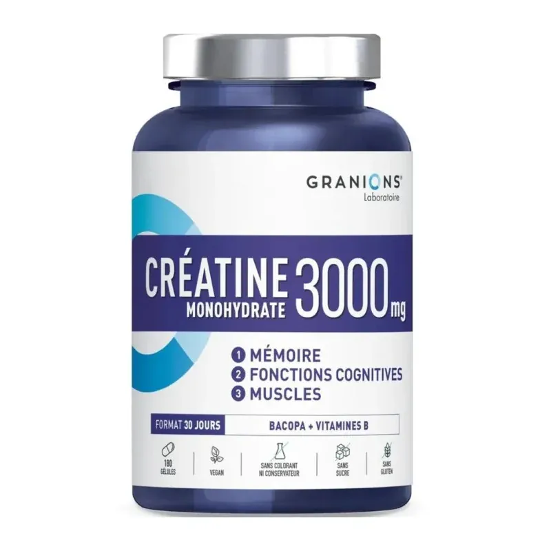 Granions Créatine Monohydrate 3000mg 180 gélules - Univers Pharmacie