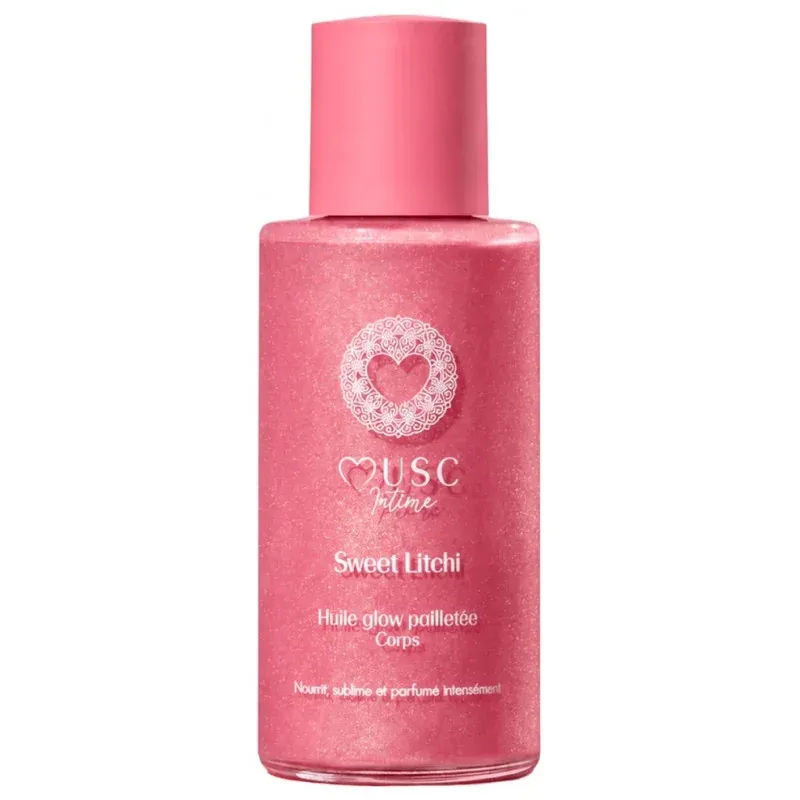 Musc Intime Sweet Litchi Huile Glow Pailletée Corps 100ml - Univers Pharmacie